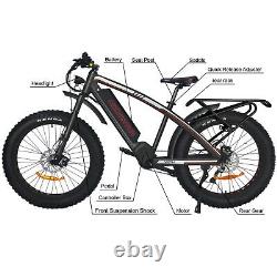 Vélo électrique à moteur central Ebike 1000W, 48V 17.5Ah, 26 pouces, 35 MPH, 60 MI, VTT M5600.
